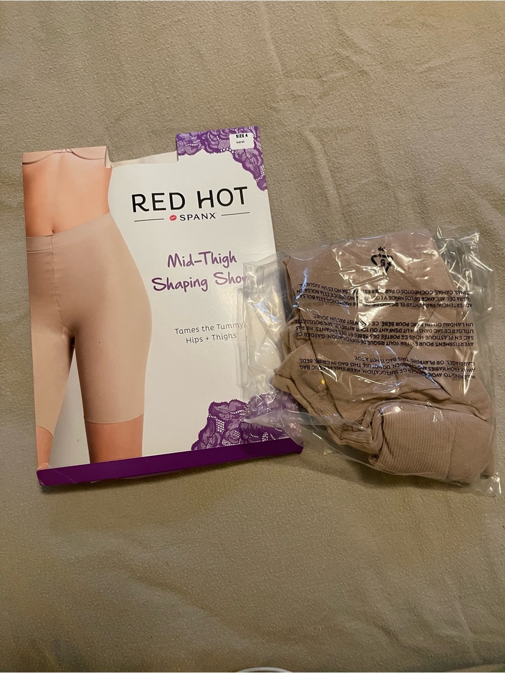 SPANX Mid-Thigh Shaping Shorts in Nude/Tan